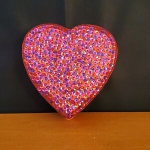 Red Heart with sequin flip you box